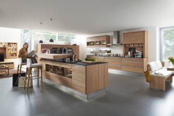 Moderne Massivholz-Küche